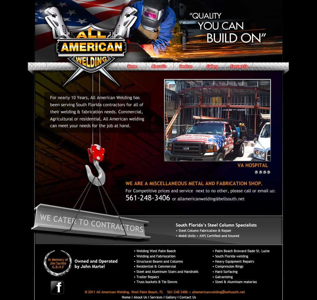 allamericanwelding.com version 2 design home page