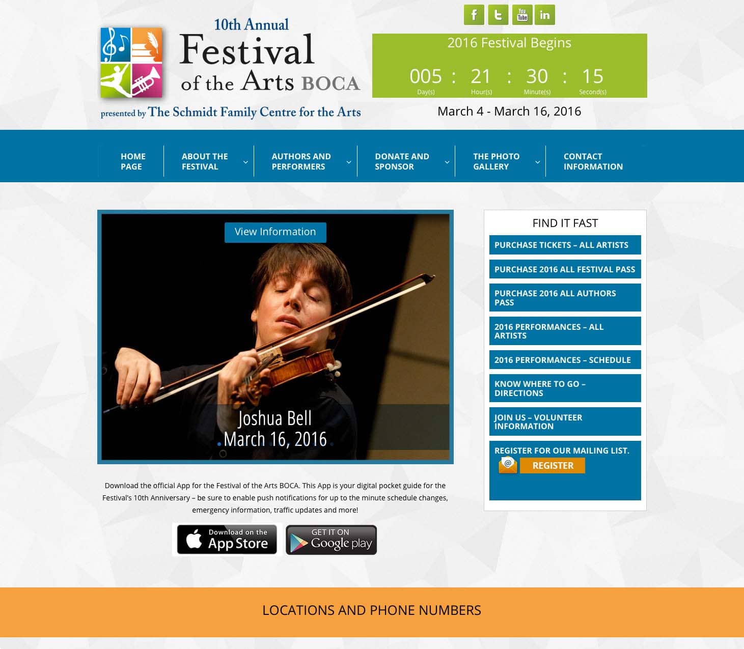 Festival of the Arts BOCA home page