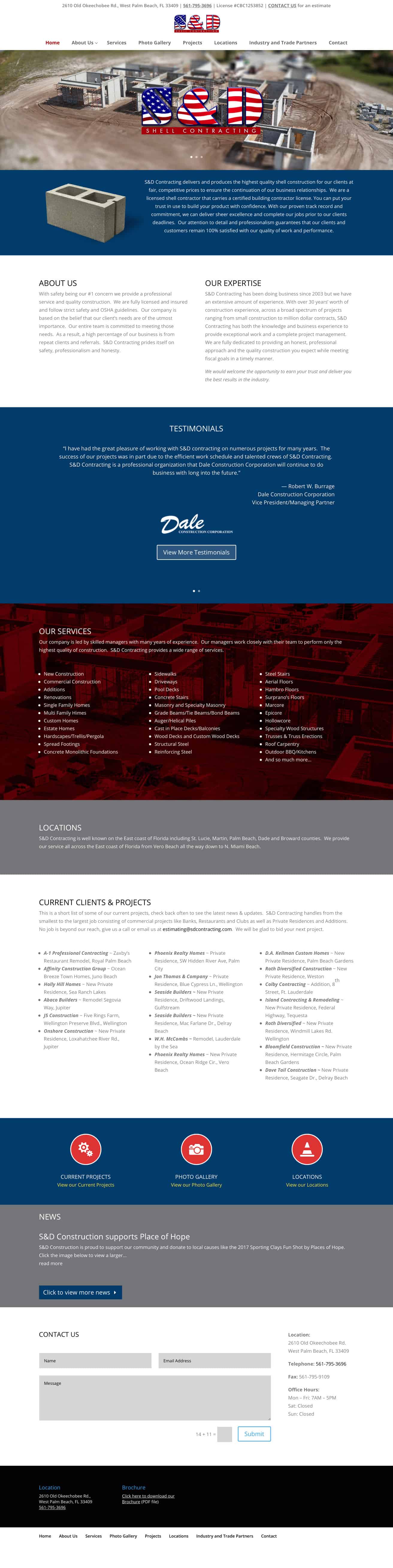 sdcontracting.net home page