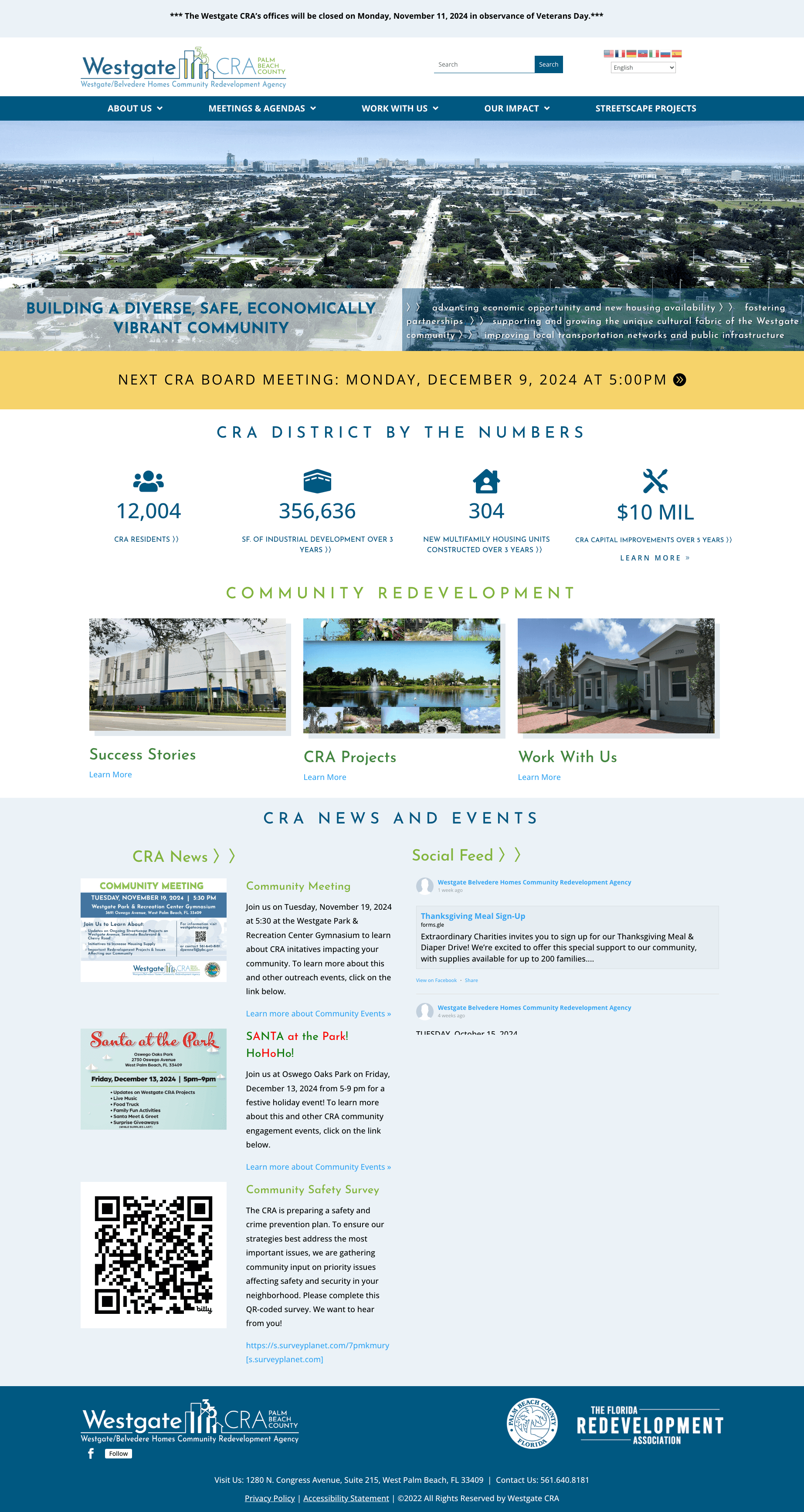 WestgateCRA.org website screenshot